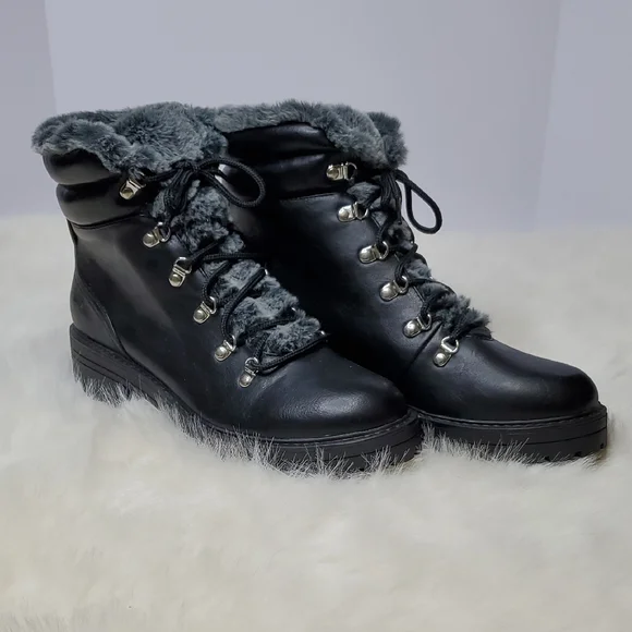 a new day | Shoes | Nwot Womens Black Faux Fur Lined Ankle 